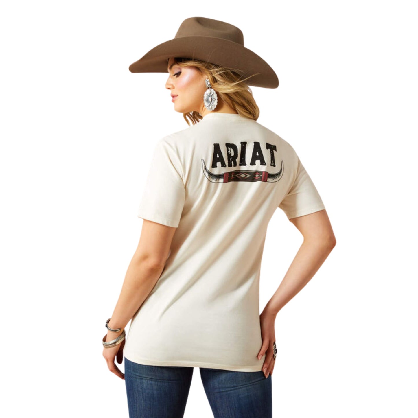 Ariat Women's Bull Horns S/S Tee - Natural