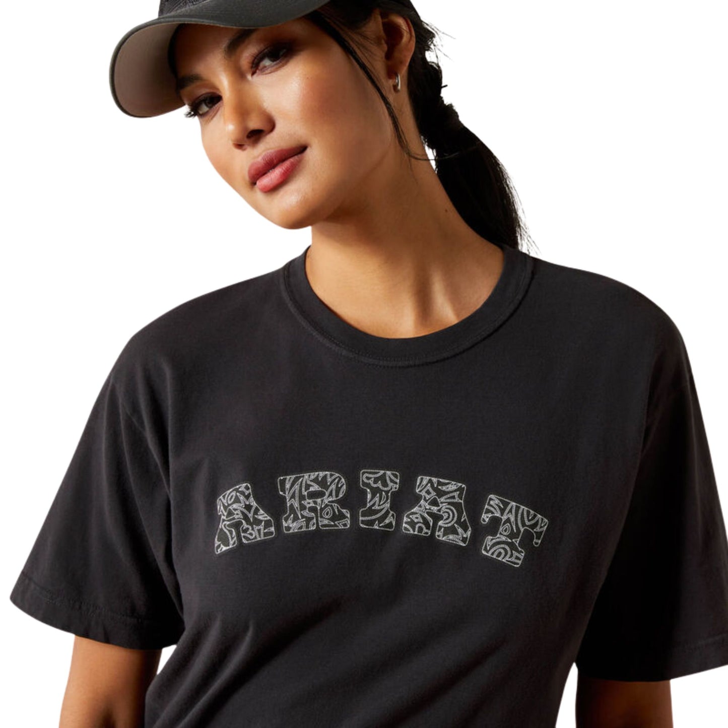 Ariat Women's Boot Stitch Logo S/S Tee -Vintage Black