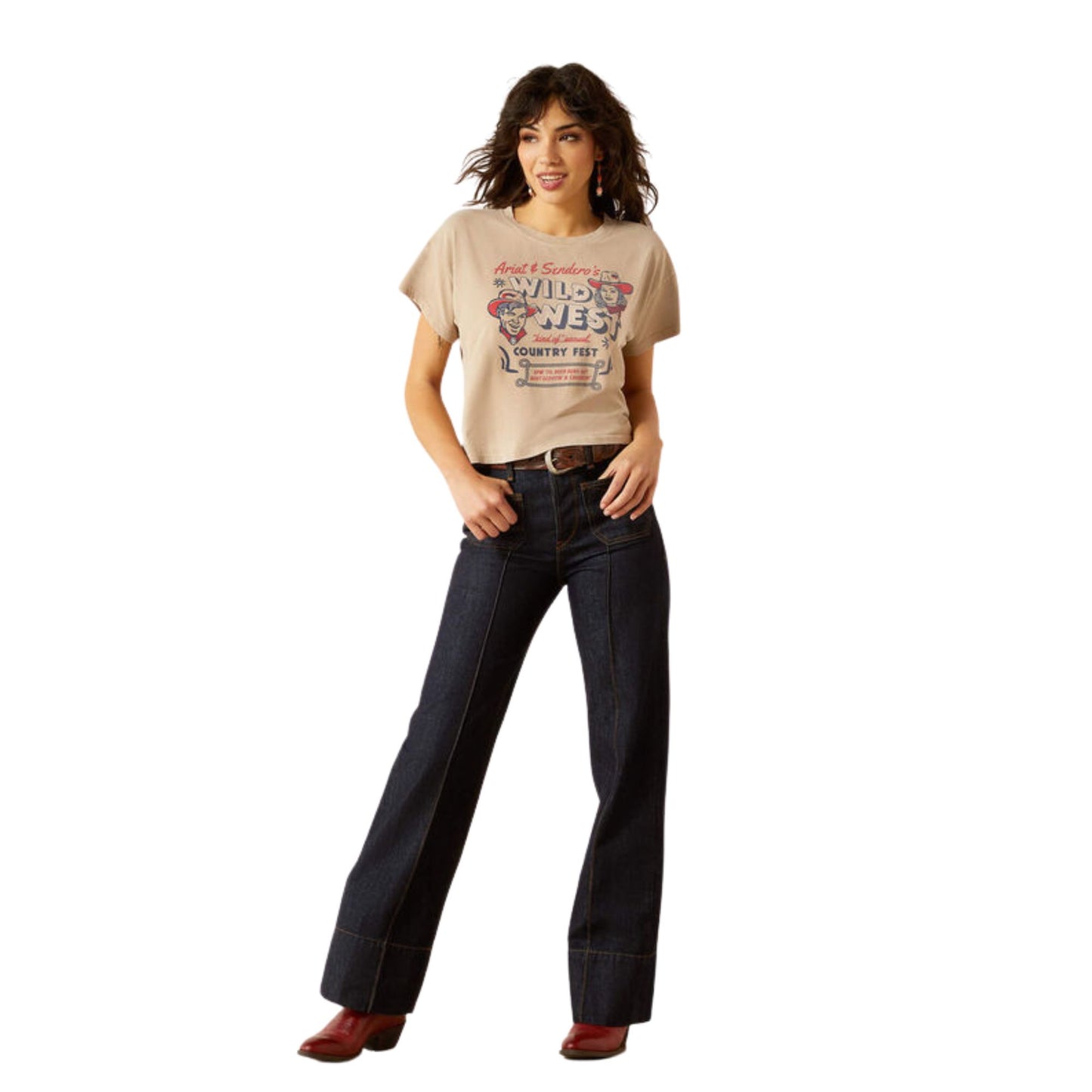 Ariat Women’s Sendero X Ariat Wild West Country Fest S/S Tee - Savannah Tan Mineral Wash