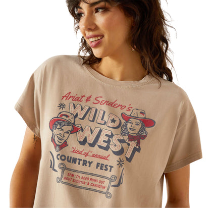 Ariat Women’s Sendero X Ariat Wild West Country Fest S/S Tee - Savannah Tan Mineral Wash