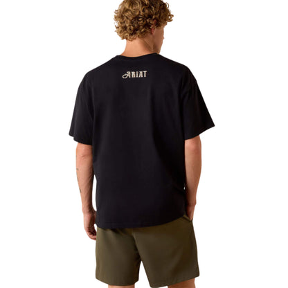 Ariat Mens Wild Life Boxy S/S Tee - Washed Black