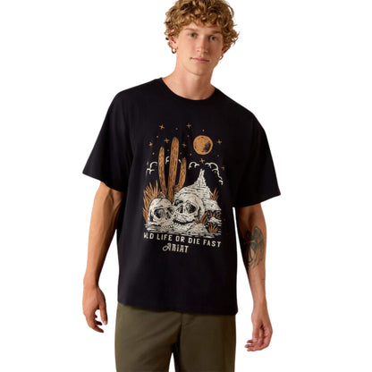 Ariat Mens Wild Life Boxy S/S Tee - Washed Black