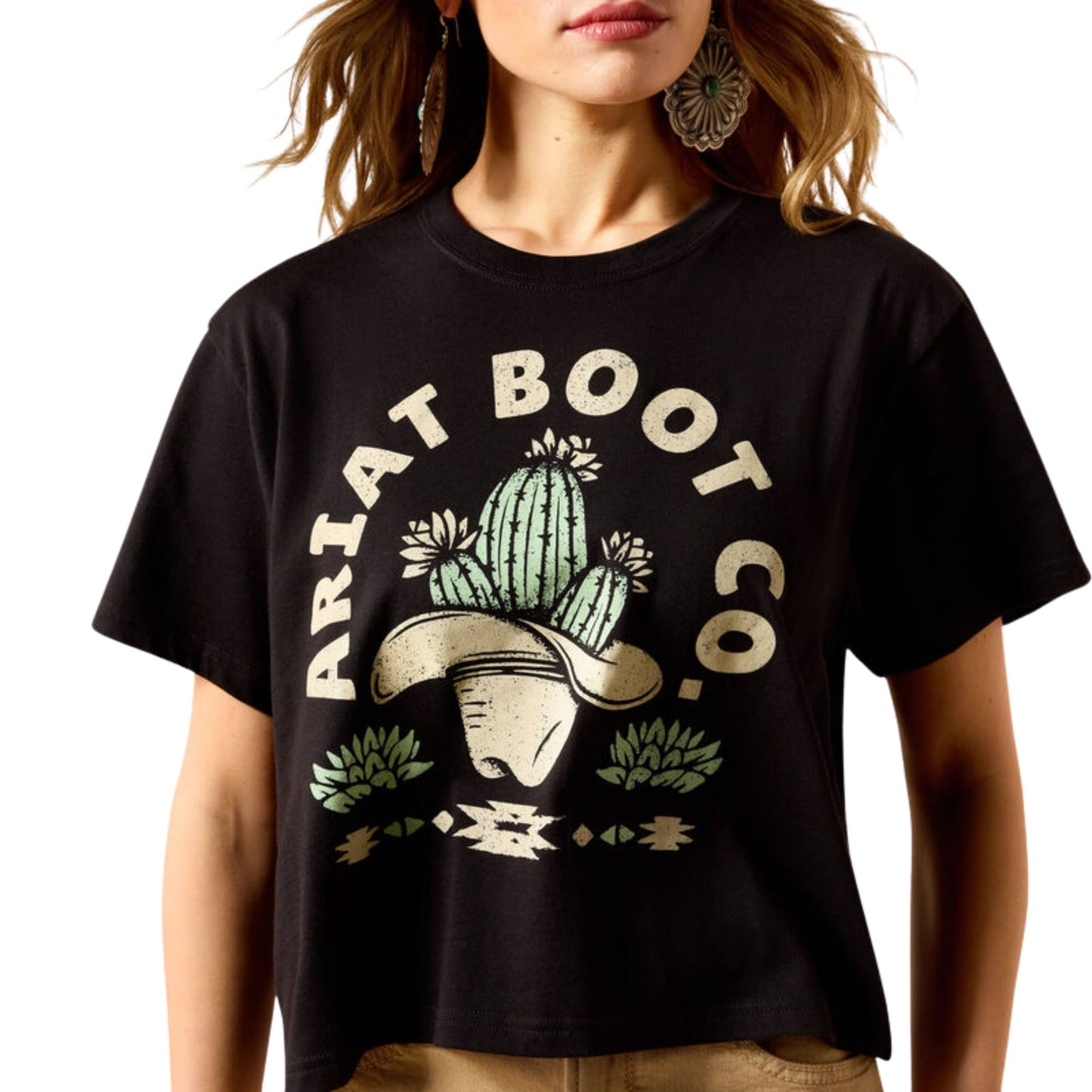 Ariat Womens Cacti Cowboy Hat S/S Tee - Black