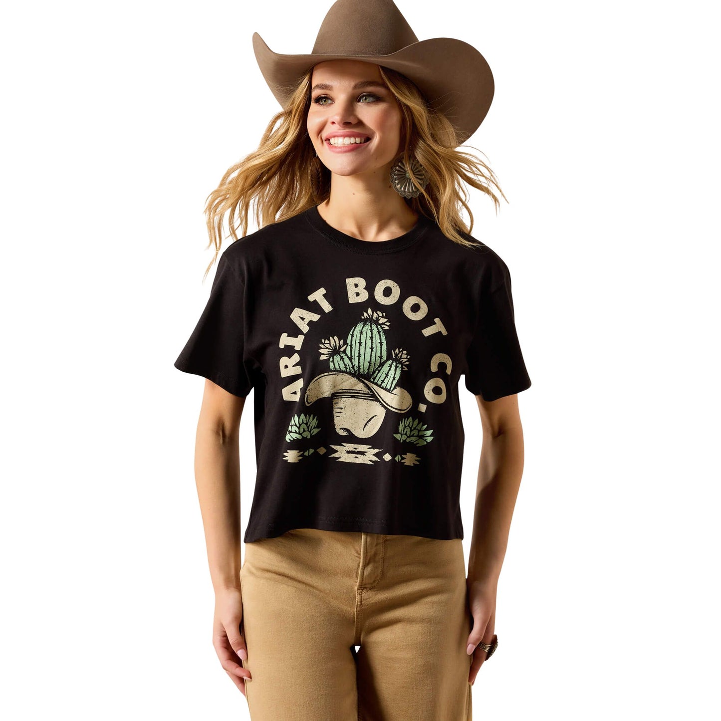 Ariat Womens Cacti Cowboy Hat S/S Tee - Black