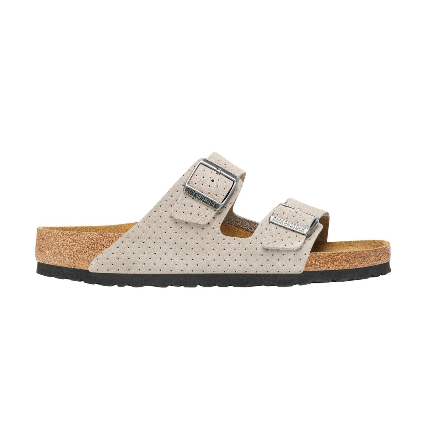 Birkenstock Arizona  Coin Embossed Suede Leather Regular - Stone