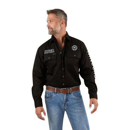 Ringers Western Hawkeye Men's Full Button Work Shirt - Black