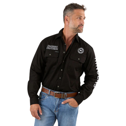Ringers Western Hawkeye Men's Full Button Work Shirt - Black