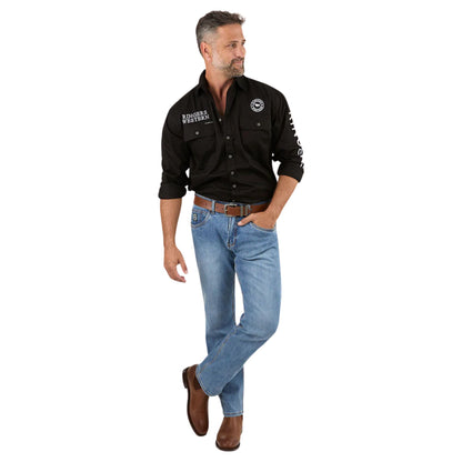 Ringers Western Hawkeye Men's Full Button Work Shirt - Black