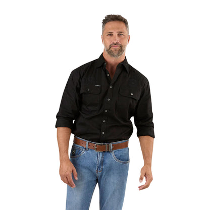 Ringers Western Hawkeye Men's Full Button Work Shirt - Black