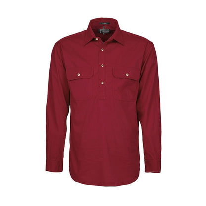 Pilbara Men's Shirt Closed Front L/S Shirts - Dark Colours