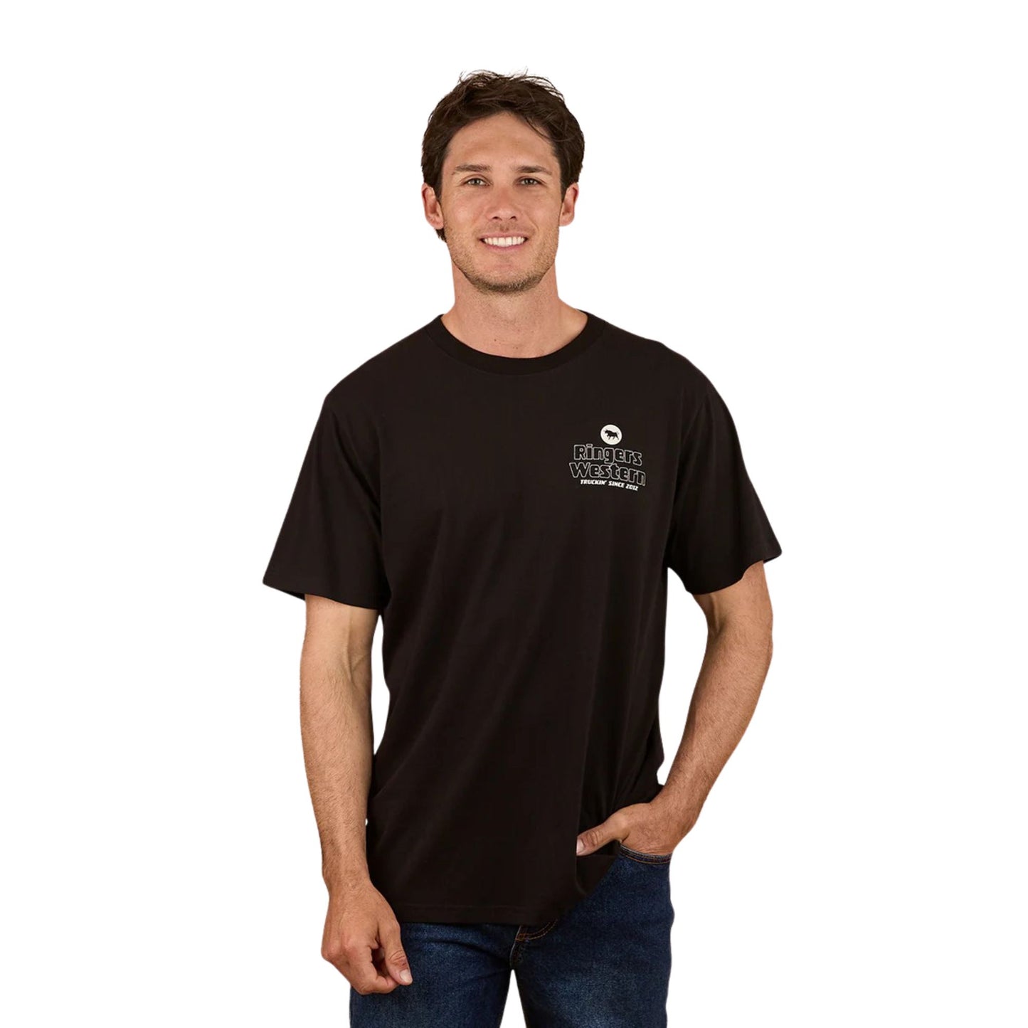 Ringers Western Truck On Men's Loose Fit T-Shirt - Black