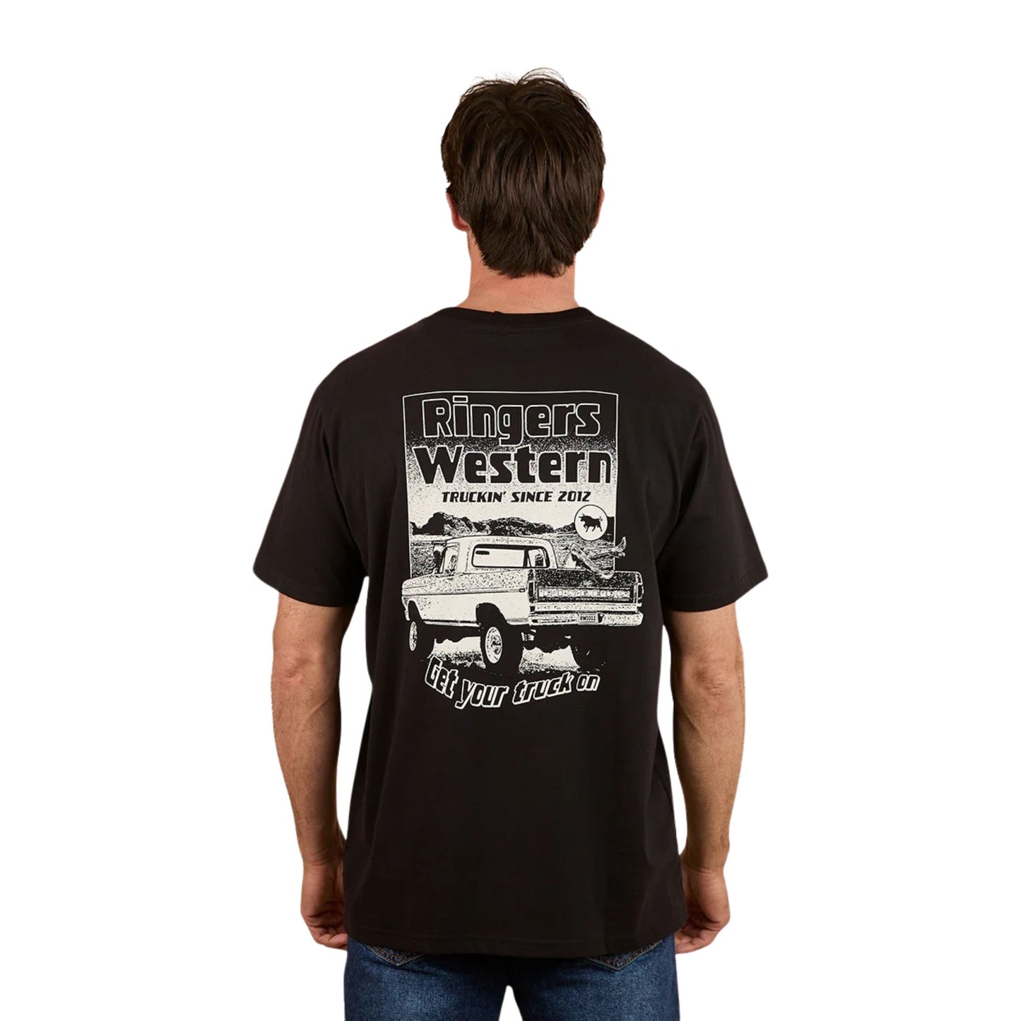 Ringers Western Truck On Men's Loose Fit T-Shirt - Black