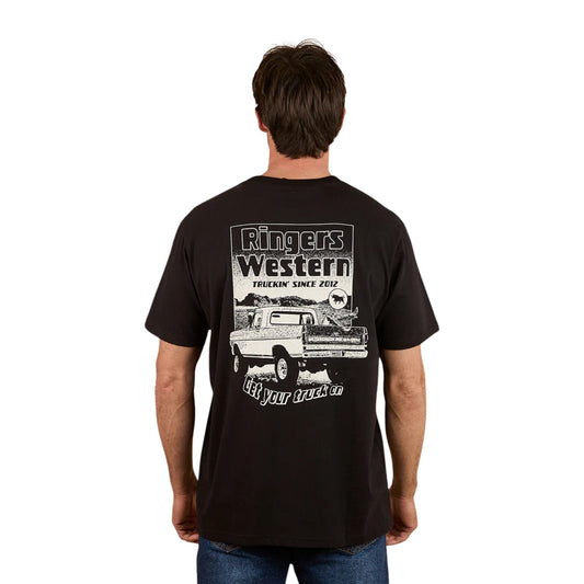 Ringers Western Truck On Men's Loose Fit T-Shirt - Black