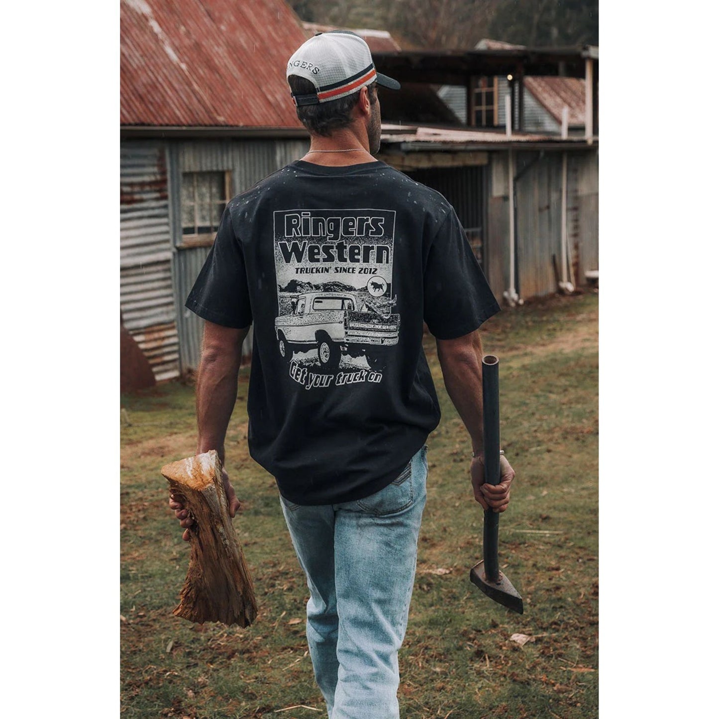 Ringers Western Truck On Men's Loose Fit T-Shirt - Black