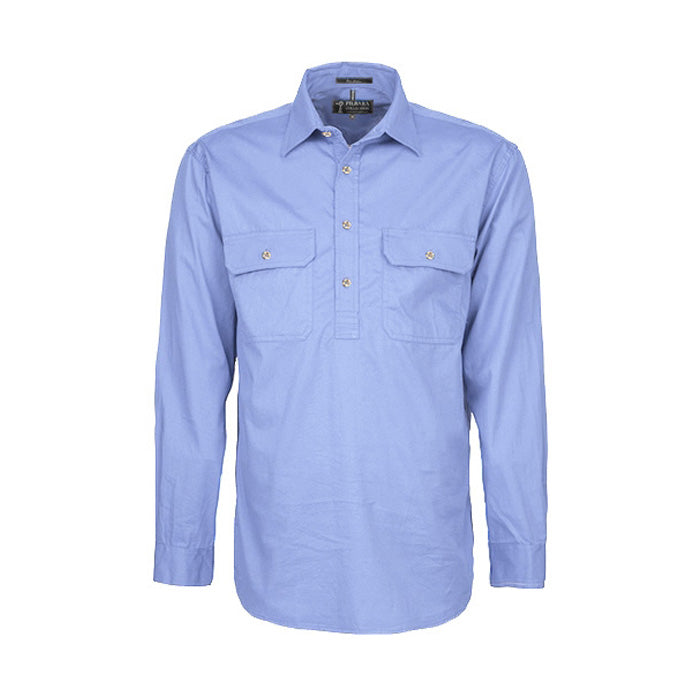 Pilbara Men's Shirt Closed Front L/S Shirts - Light Colours