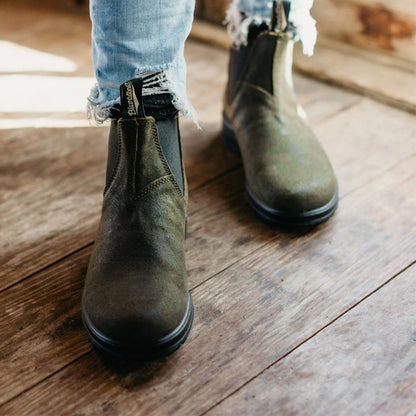 Blundstone Unisex 1615 Chelsea Boots - Dark Olive Suede