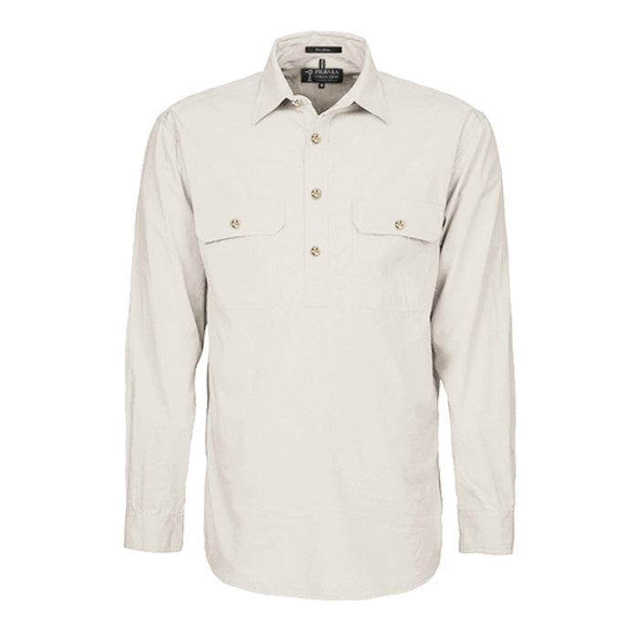 Pilbara Men's Shirt Closed Front L/S Shirts - Light Colours