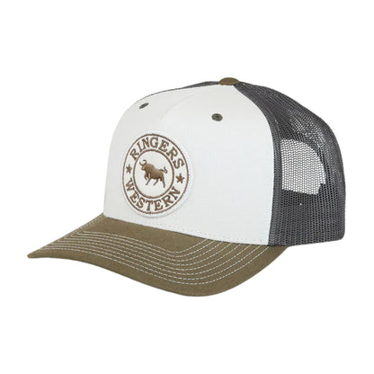 Ringers Western Signature Bull Trucker Cap - Army/Off White