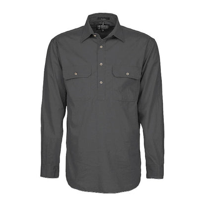 Pilbara Men's Shirt Closed Front L/S Shirts - Dark Colours