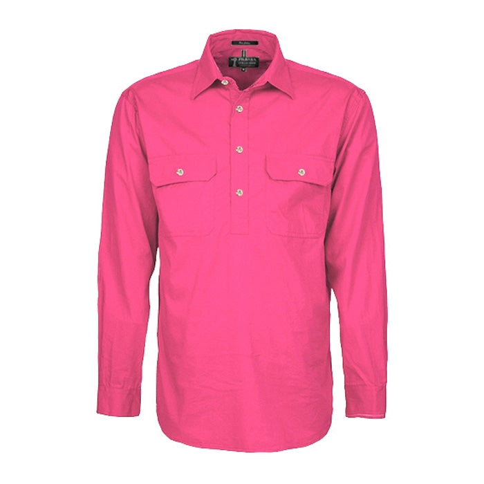 Pilbara Men's Shirt Closed Front L/S Shirts - Light Colours