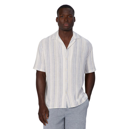 Industrie The Levenzo Linen S/S Shirt - White Multi