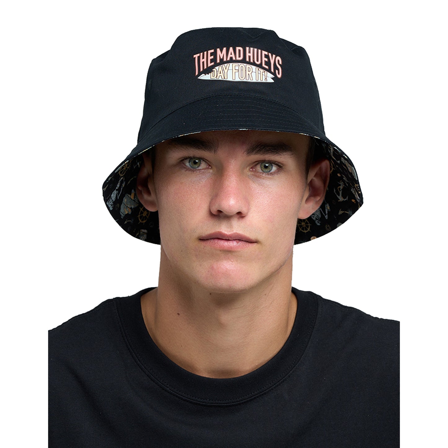 The Mad Hueys Day For It Froggies Reversible Bucket Hat - Vintage Black