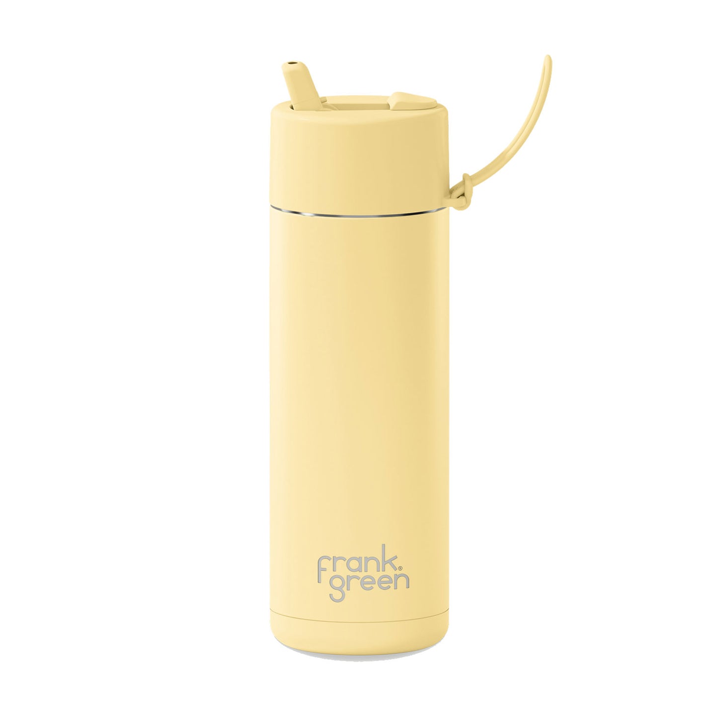 Frank Green 20oz Stainless Steel Ceramic Reusable Bottle with Flip Straw Lid - Buttermilk