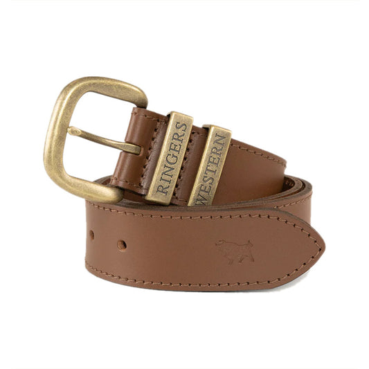 Ringers Western James Belt - Tawny Brown/Gold