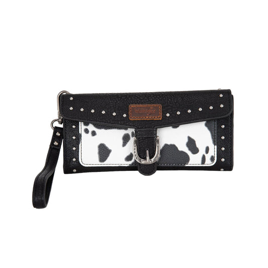 Wrangler Cow Print Wallet - Black