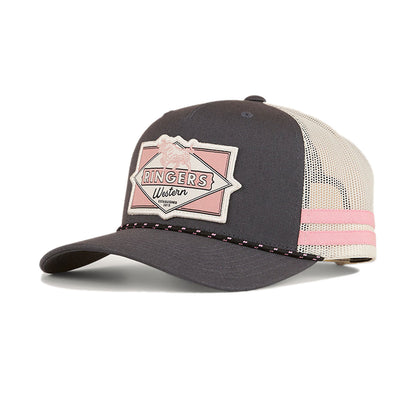 Ringers Western Hometown Trucker Cap - Charcoal / Rosey