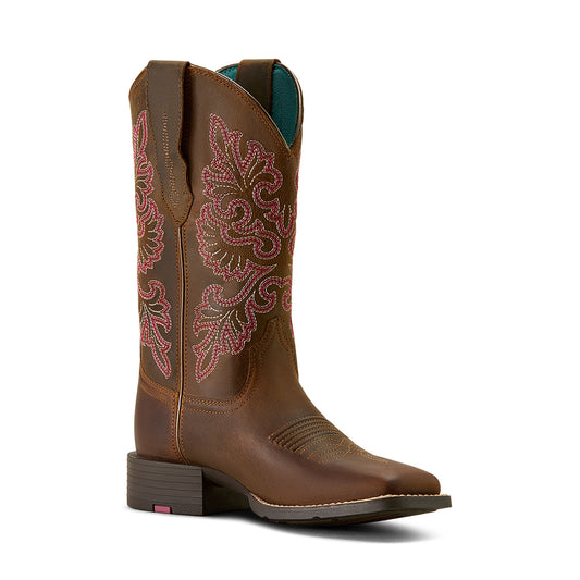 Ariat Women's Round Up StretchFit Western Boot - Sassy Brown