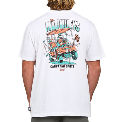 The Mad Hueys Carts and Darts S/S Tee - White