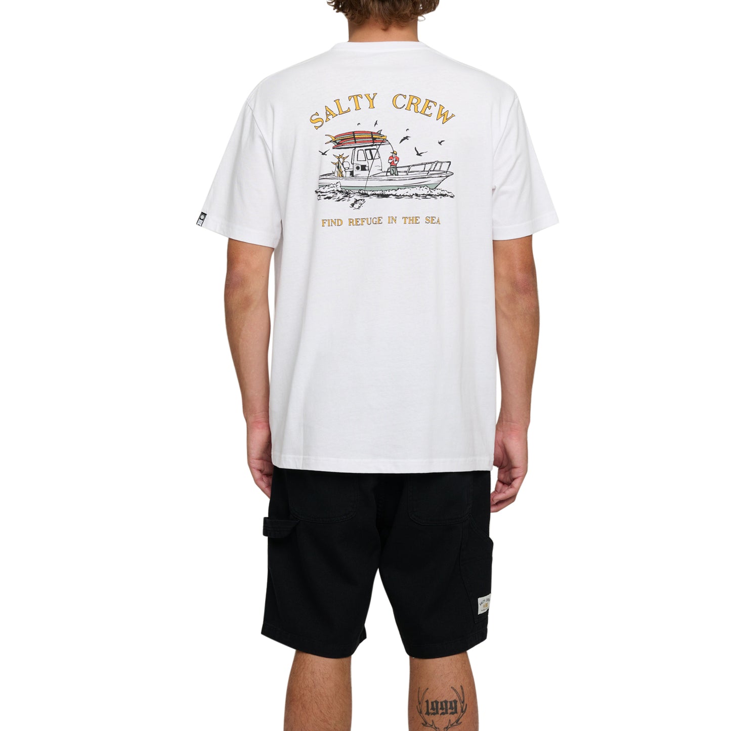 Salty Crew Fish On Standard S/S Tee - White