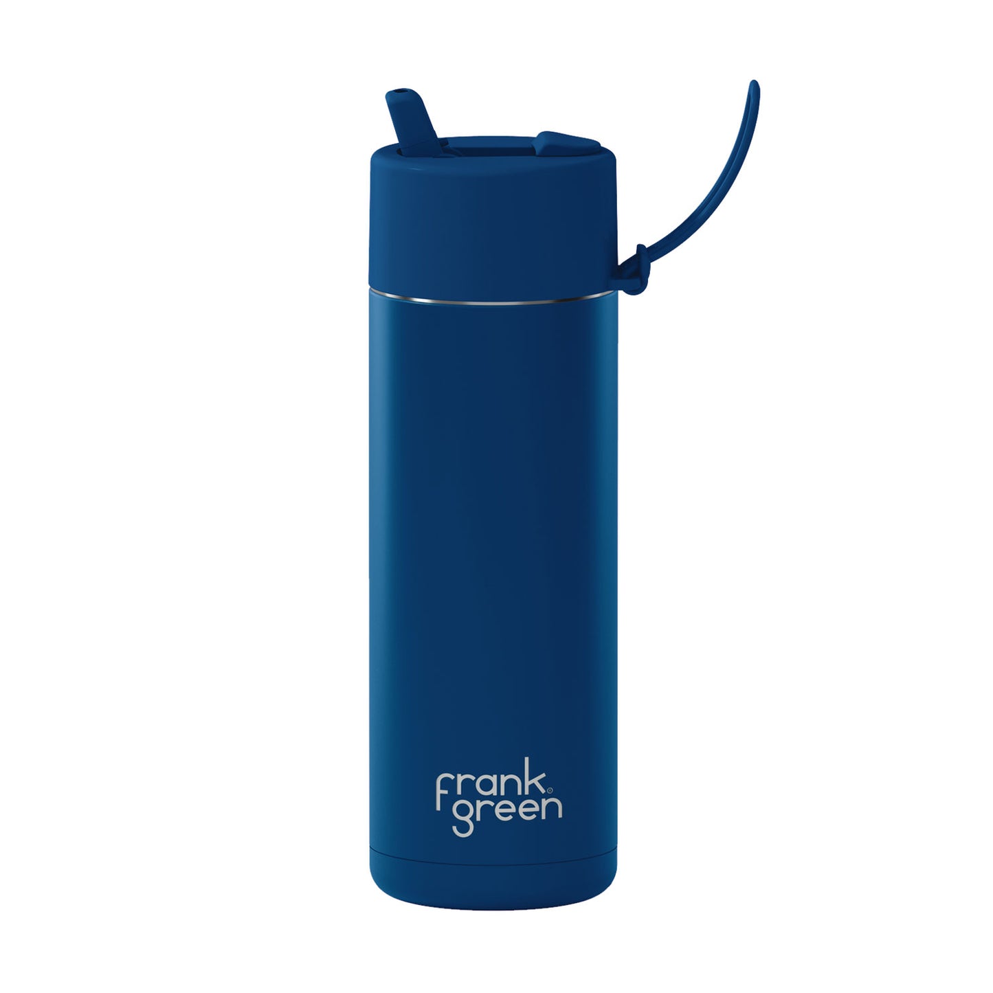 Frank Green 20oz Stainless Steel Ceramic Reusable Bottle with Flip Straw Lid - Deep Ocean