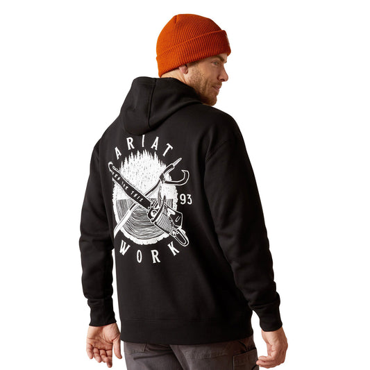 Ariat Men's Rebar Workman Chainsaw Hoodie - Black
