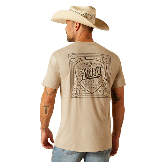 Ariat Men's Bandana Script Tee - Khaki Heather