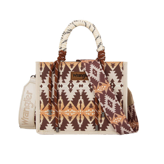 Wrangler Southwestern Rope Handle Bag - Mocha
