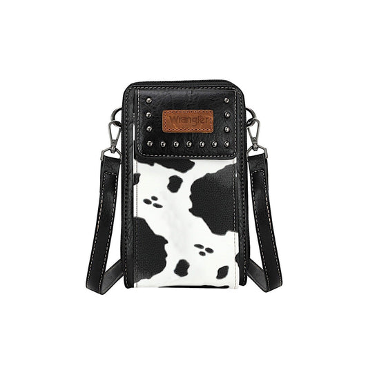 Wrangler Cow Print Phone Wallet Bag - Black