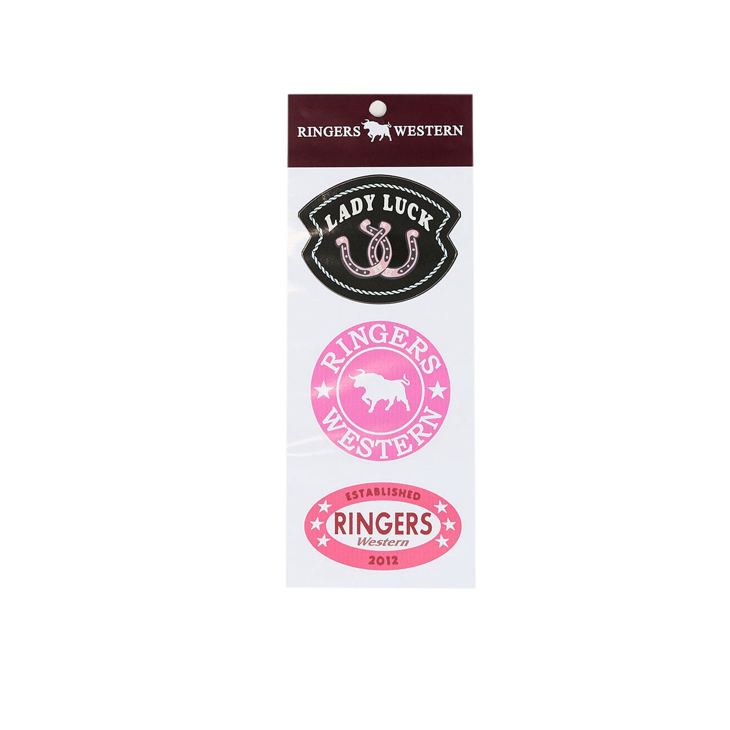 Ringers Western Lady Luck 3 Pack Sticker - Pink