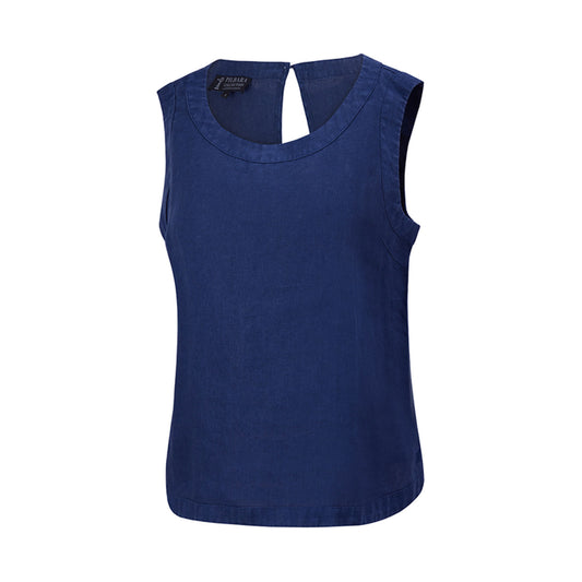 Pilbara Women's Gabriella Linen Singlet - Navy