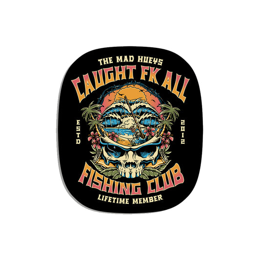 The Mad Hueys Caught FK All Skull Sticker - Black