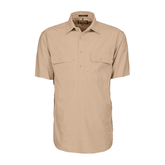 Pilbara Men's Shirt Closed Front S/S Shirts - Clay