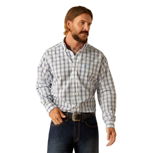 Ariat Men's Wrinkle Free Briar Classic Fit L/S Shirt - White
