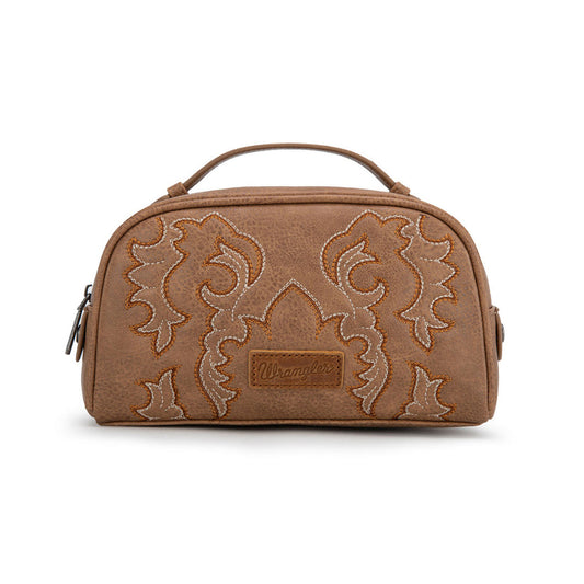 Wrangler Embroidered Cosmetic Bag - Camel