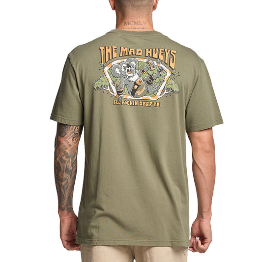 The Mad Hueys Drop Bear S/S Tee - Olive