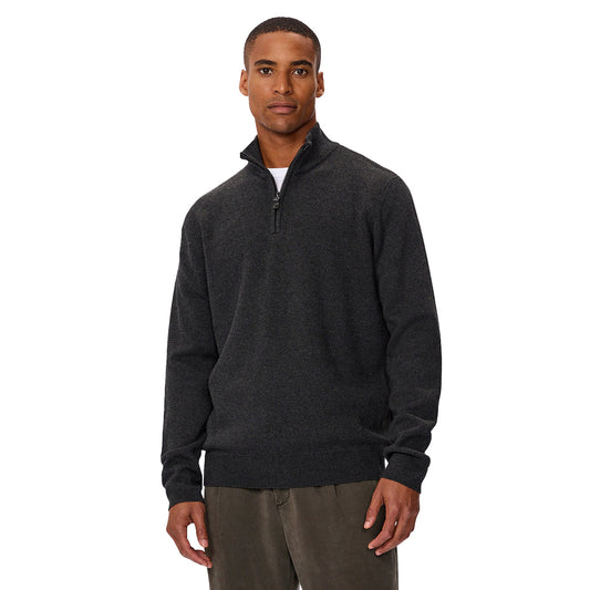 Industrie The Lakewood Zip Neck Knit - Charcoal