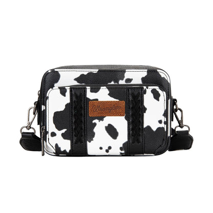 Wrangler Cow Print Small Crossbody Bag - Black