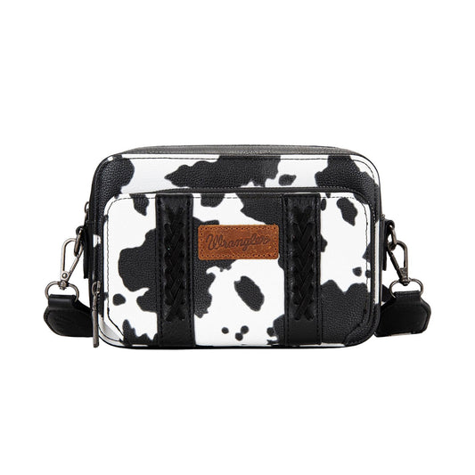 Wrangler Cow Print Small Crossbody Bag - Black