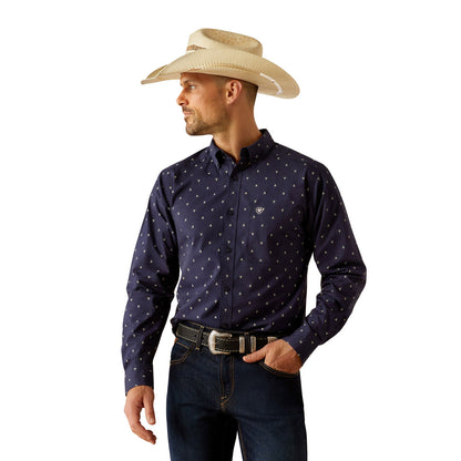 Ariat Men's Cordell Fitted L/S Shirt - Navy