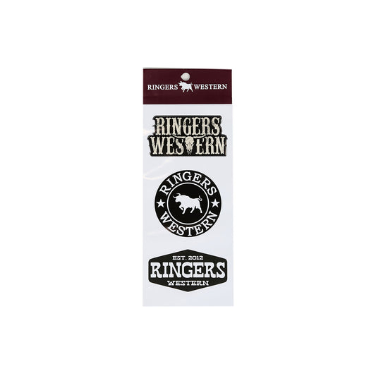 Ringers Western Longhorn 3 Pack Sticker - Black